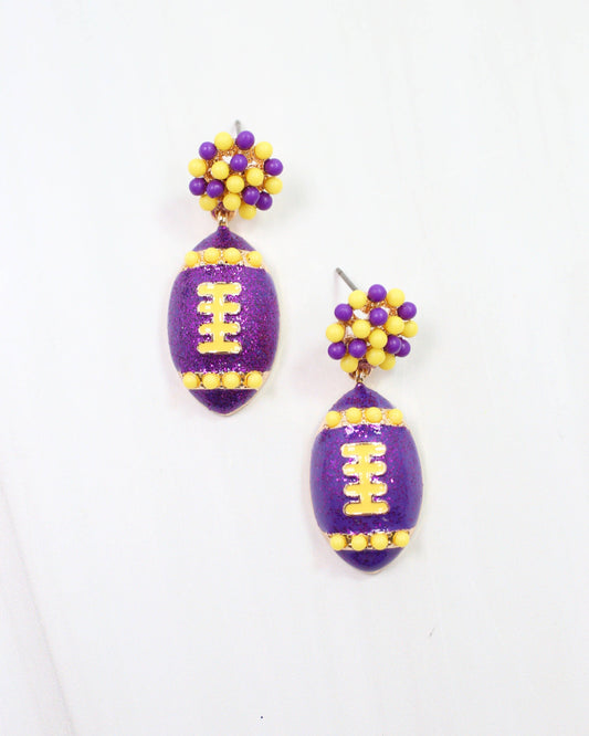Adler Football Earring Purple Gold: Default