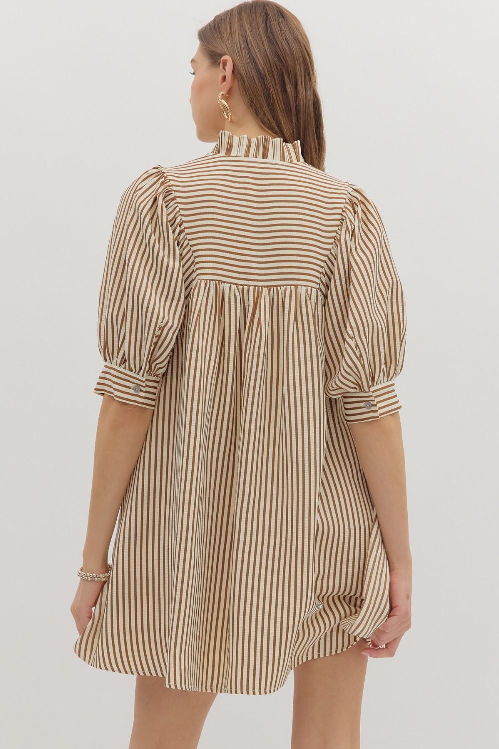 Brown Striped Dress