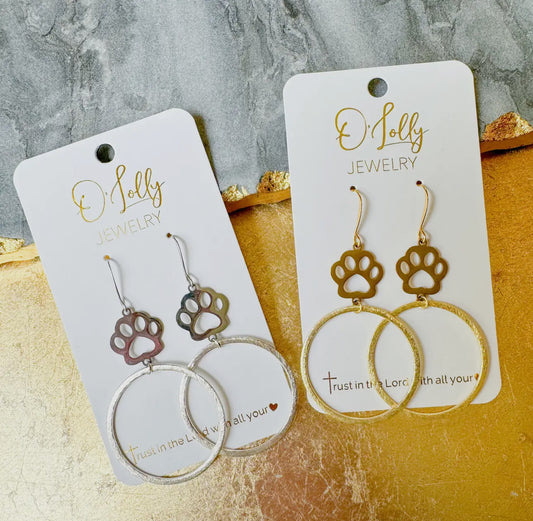 O’Lolly Gold Paw Earrings