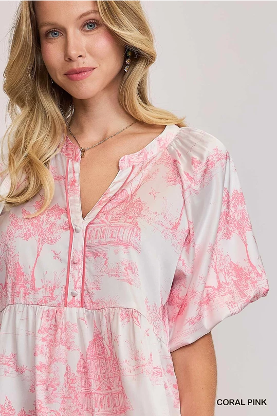Coral Pink Landscape Dress