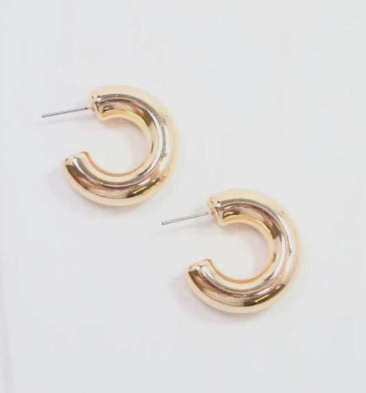 Godfrey Hoop Earring Shiny Gold