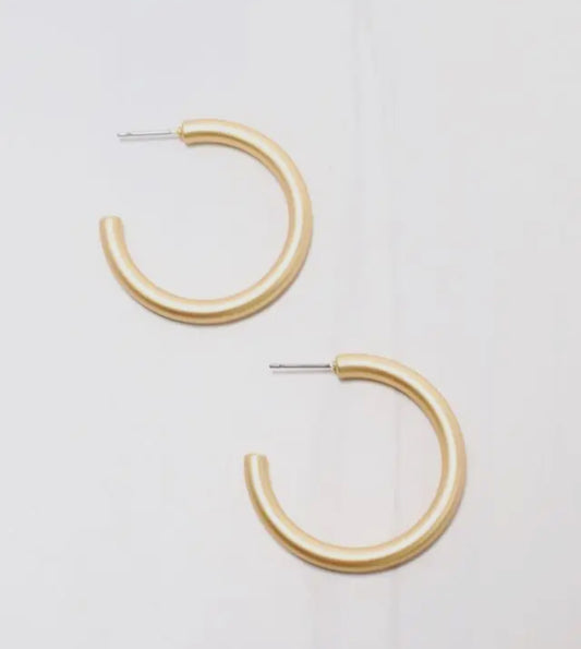 Caroline Hill Nataliah Matte Gold Hoop Earring