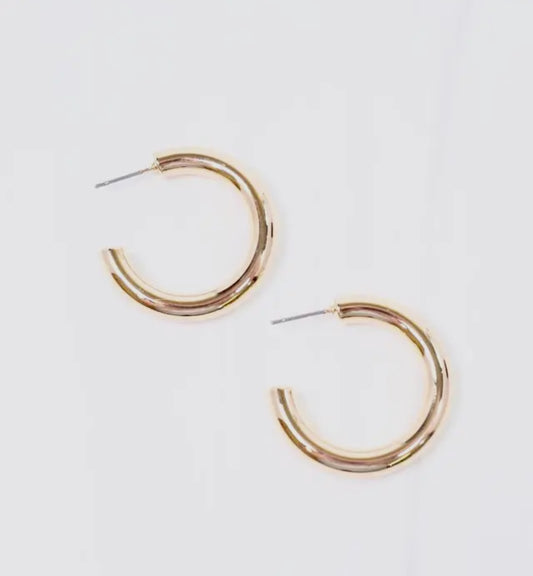 Caroline Hill Portney Shiny Gold Hoop Earring