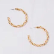 Caroline Hill Tomley Twisted Gold Hoop Earring