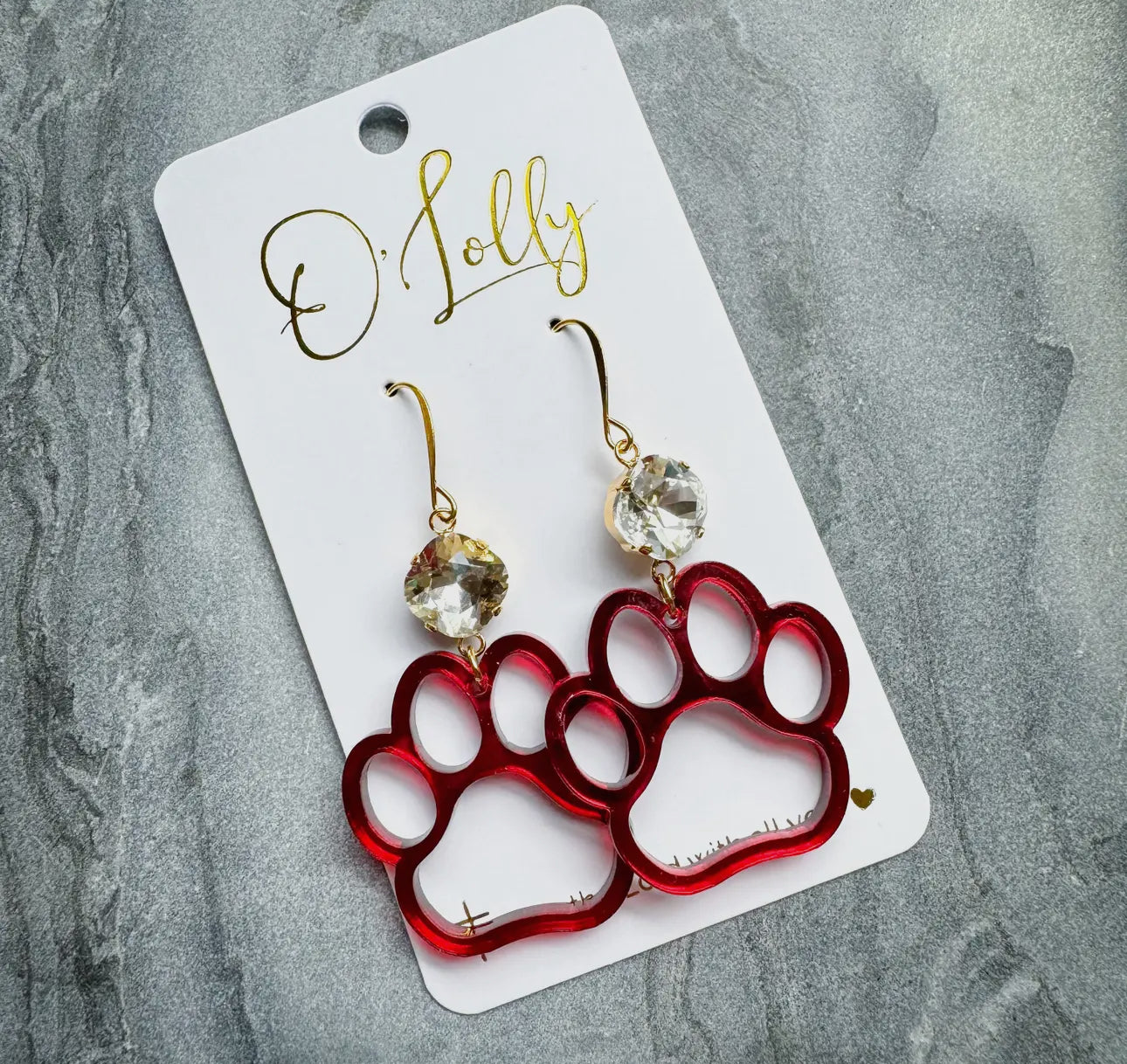 O’Lolly Maroon Paw Earrings