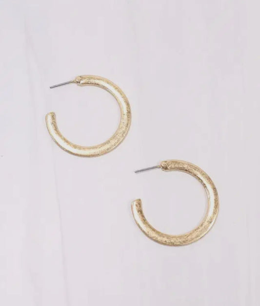 Caroline Hill Gleason Gold Worn Hoop Earring