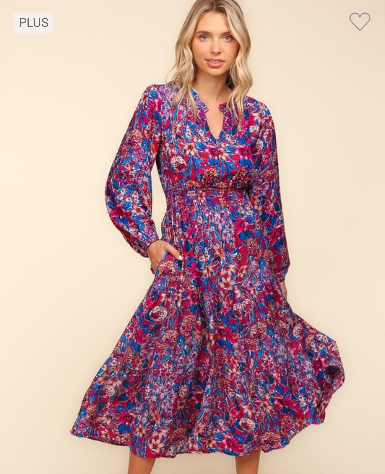 Royal Floral Dress w/pockets