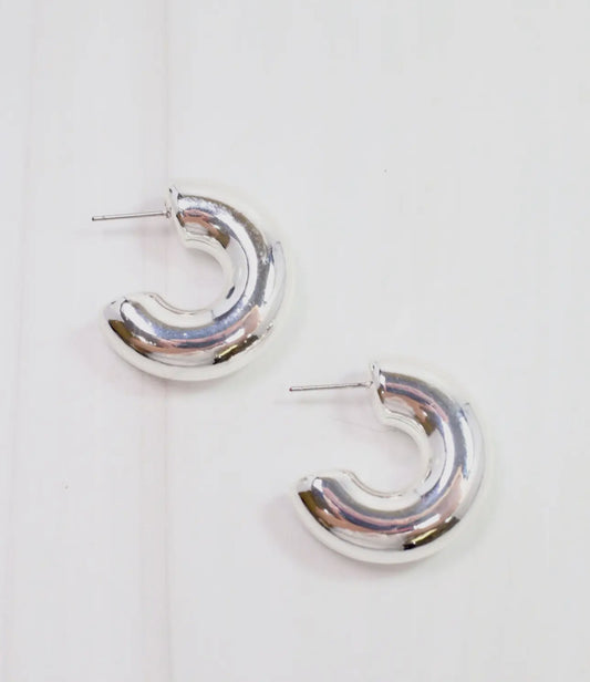 Thorson Hoop Earring Shiny Silver