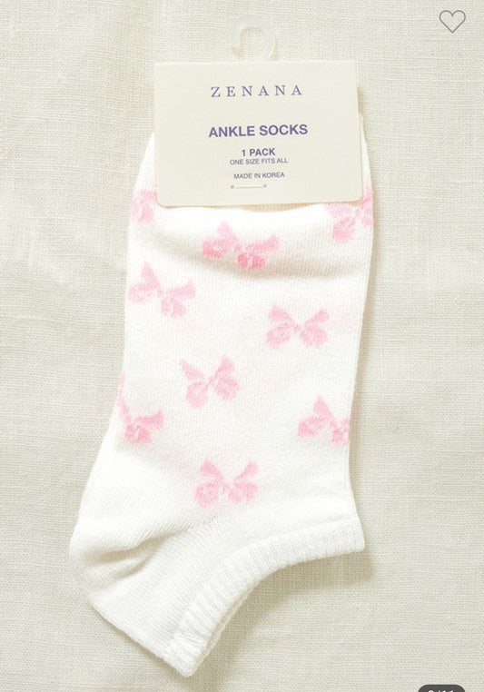 Bow Socks - White