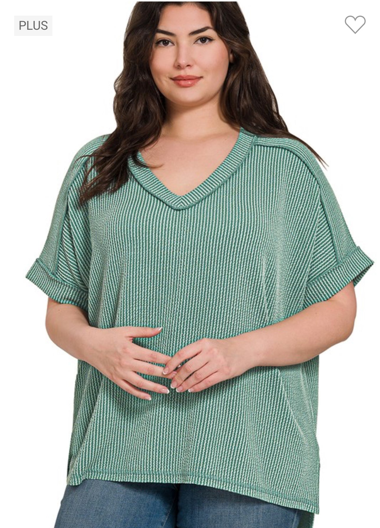 Jade Ribbed Tee