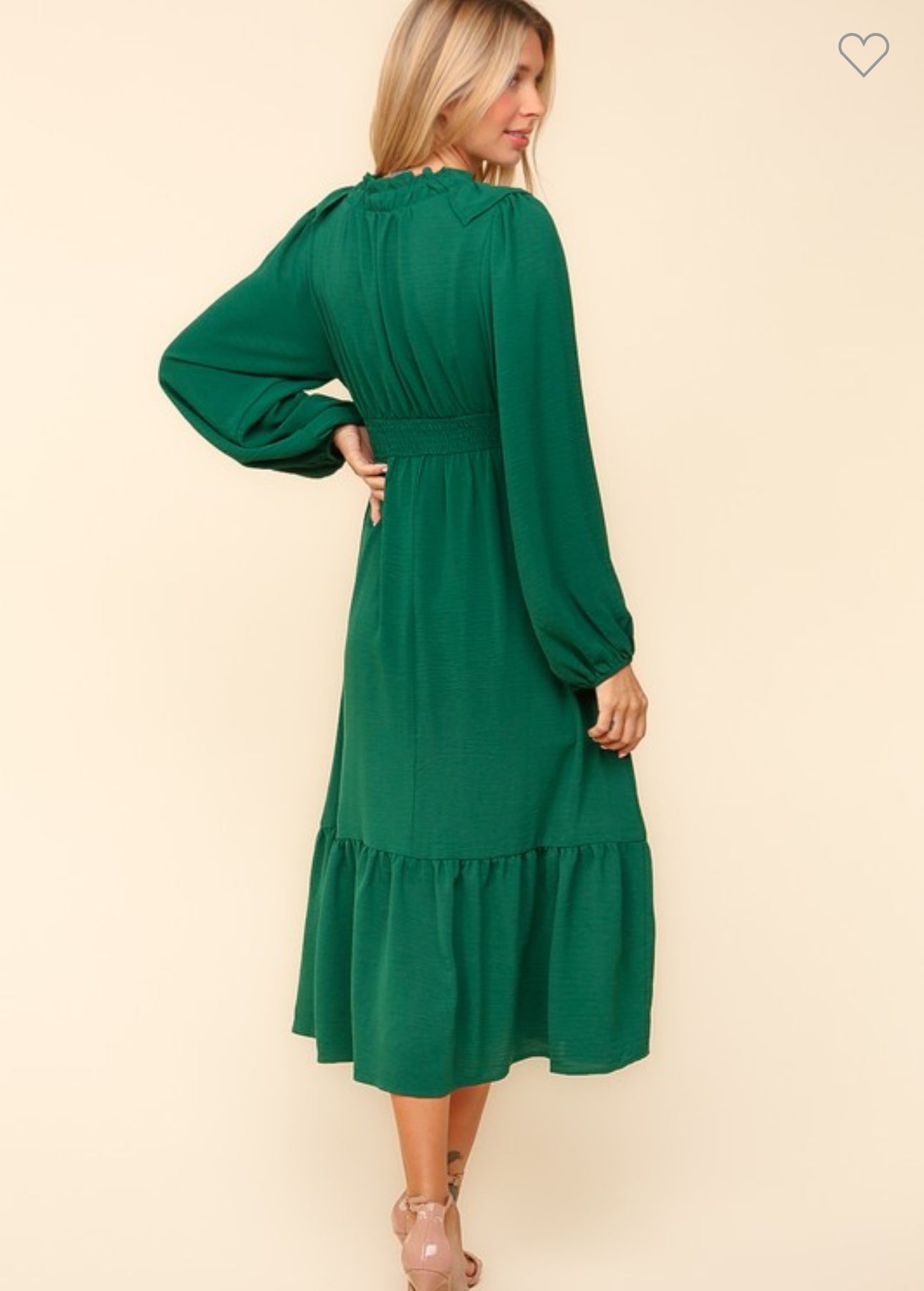 Hunter Green Ruffle Dress