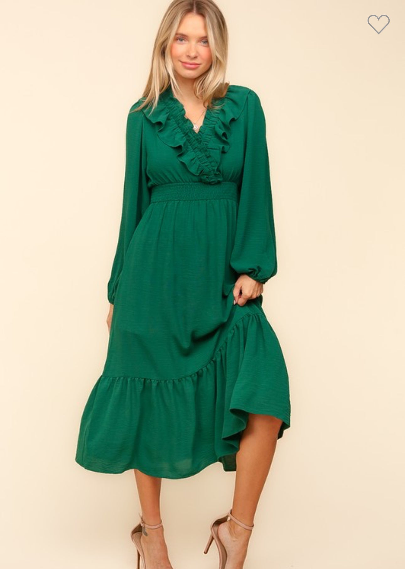 Hunter Green Ruffle Dress