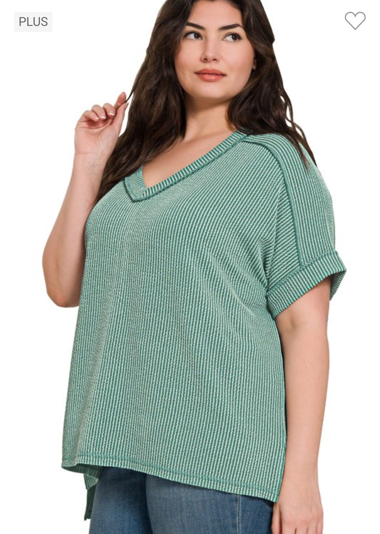 Jade Ribbed Tee