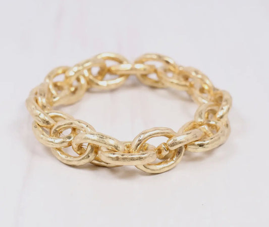 Caroline Hill Brooke Stretch Bracelet Worn Gold