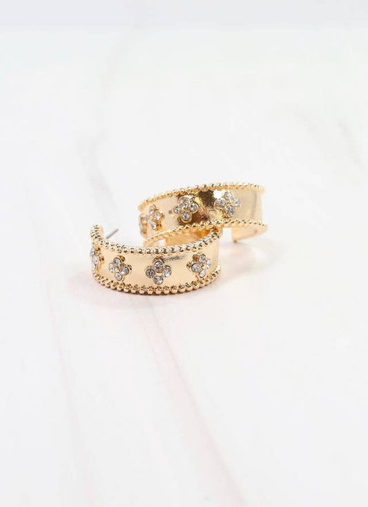 Izabela CZ Hoop Earring GOLD: Default