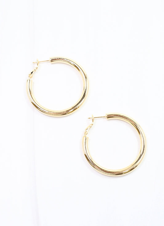 Daniele Hoop Earring Shiny Gold: Default