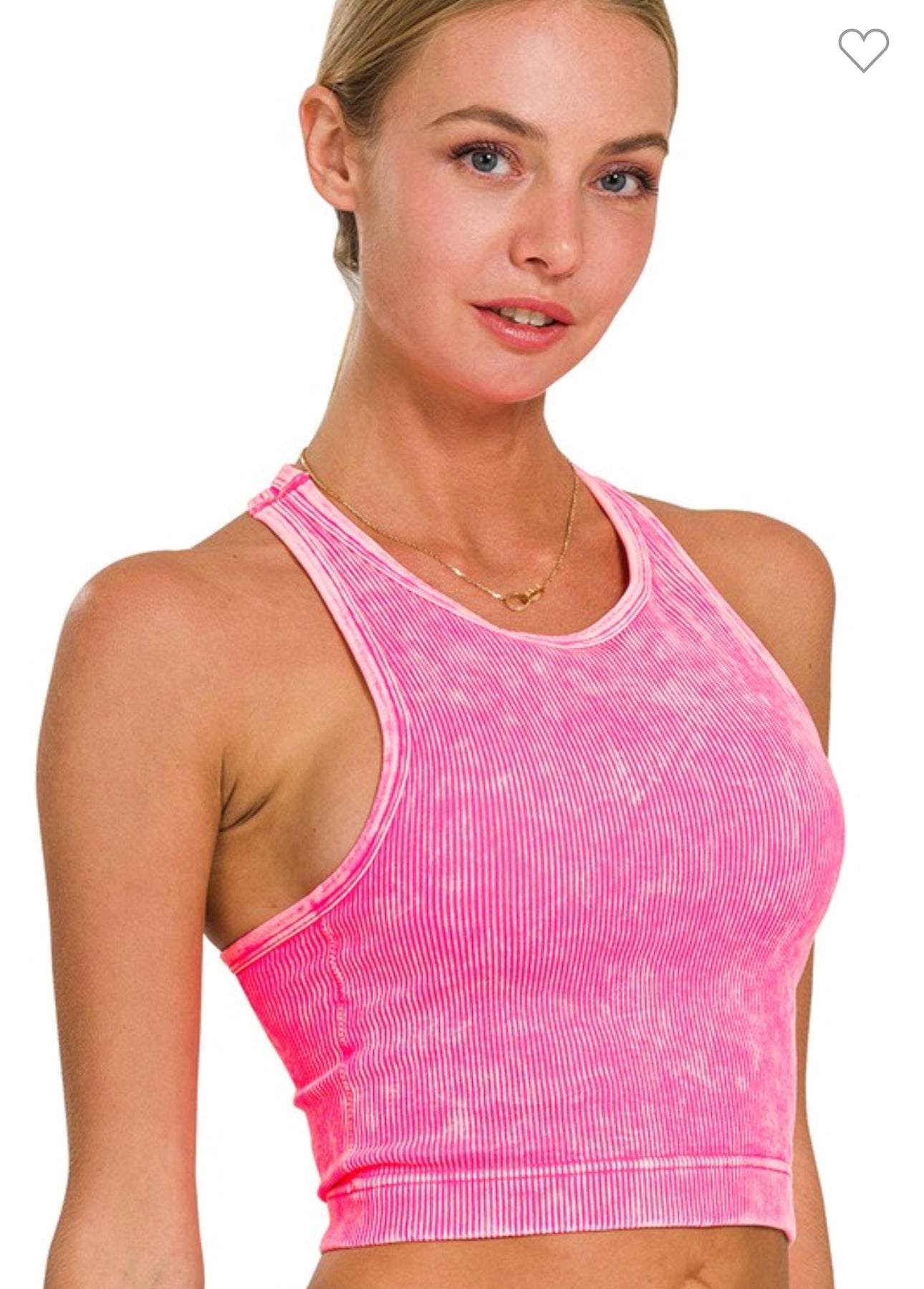 Neon Coral Cropped Tank