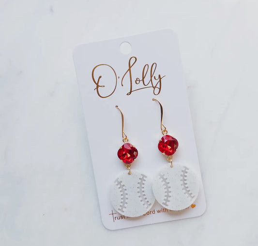 O’Lolly Glitter Baseball Earrings