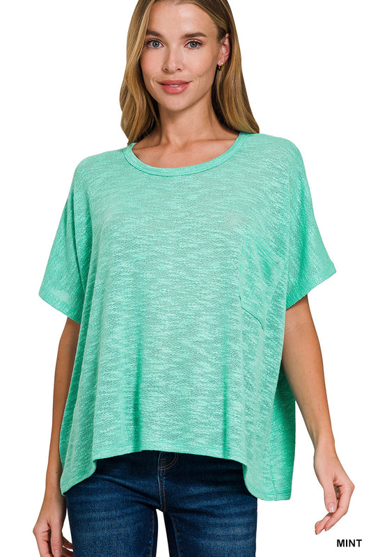 Mint Oversized Hacci Top