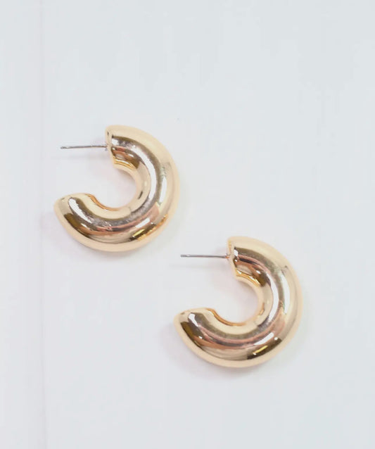 Caroline Hill Thorson Shiny Gold Hoop Earring