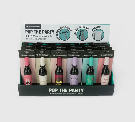 Pop the Party 3-in-1 Magnetic Wine & bottle Cap Opener