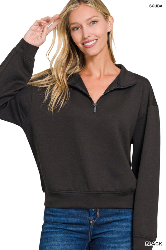 Scuba Half Zip Pullover-Black