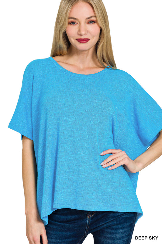 Deep Sky Oversized Hacci Top