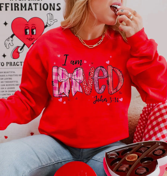 I Am Loved Bow Sweatshirt