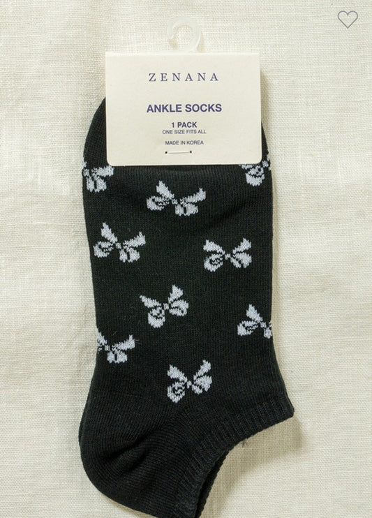 Bow Socks - Black