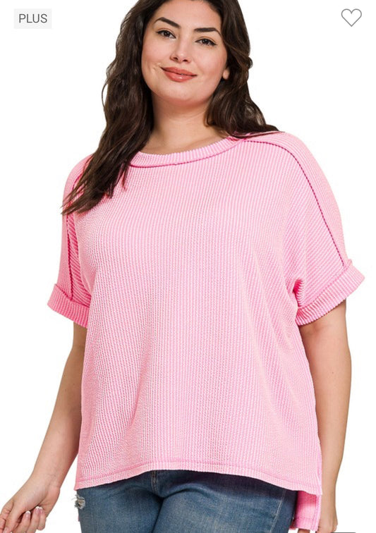 Light Pink Ribbed Tee