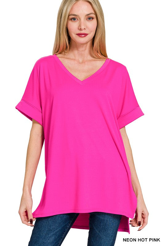 On Repeat Tee-Neon Hot Pink