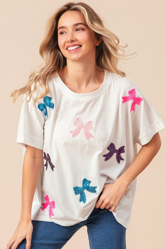Sequin Bow Top